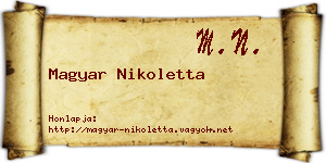 Magyar Nikoletta névjegykártya