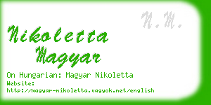 nikoletta magyar business card